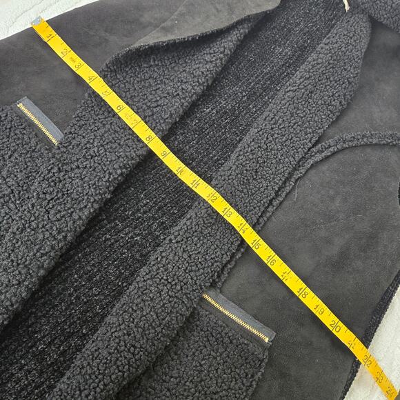 Soft Surroundings EUC Sweater Vest Boucle Open Front Cardigan Suede Large black - Picture 12 of 14